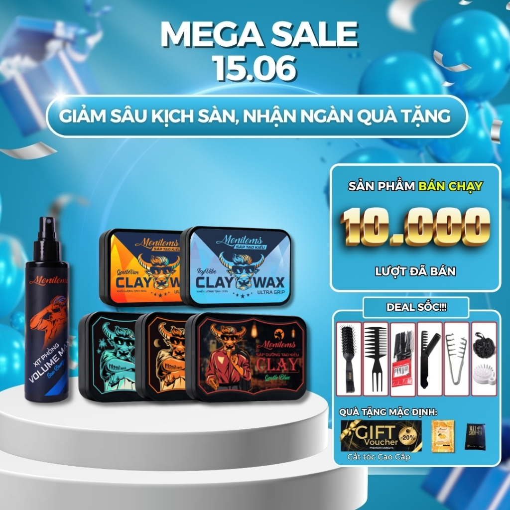 Sáp vuốt tóc nam Menitems Gentle Blue, Tropical Wind, Perfect Night, Icy Vibe, Gentle Van 50g | 100g