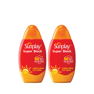 Combo 2 Kem chống nắng Sunplay cực mạnh, ngừa đen sạm da hiệu quả dạng sữa Sunplay Super Block SPF 50+, PA++++ 70g