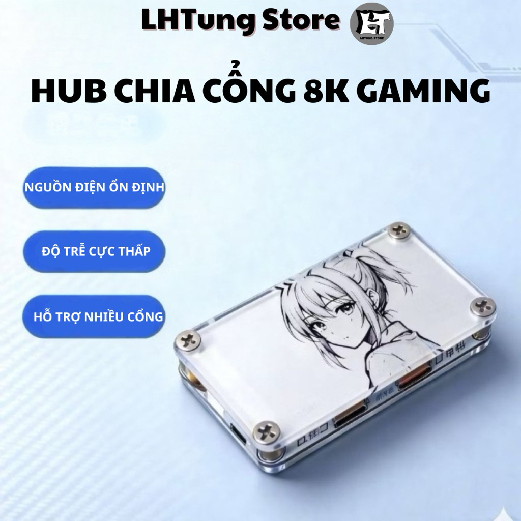 [Hỏa Tốc] Bộ Chia Cổng Anime Hub 8K đạt chuẩn | 6 cổng (Tặng kèm dây) | LHTung Store