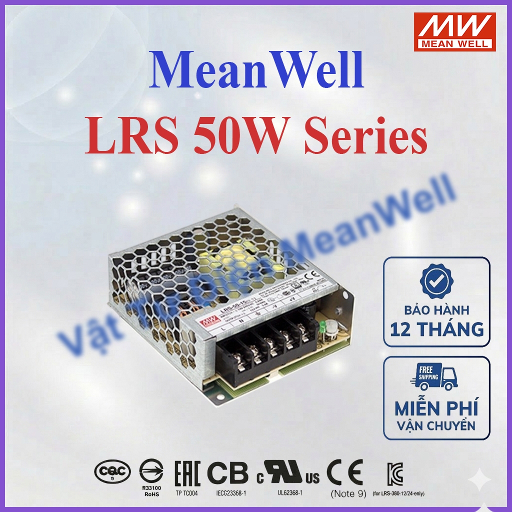 Bộ nguồn tổ ong MEANWELL 50W LRS-50-5, LRS-50-12, LRS-50-15, LRS-50-24, LRS-50-36, LRS-50-48