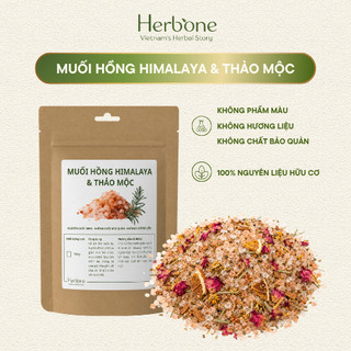 Muối Hồng Himalaya Ngâm Chân, Tắm Thảo Mộc HERBONE Thiên Nhiên Hỗ Trợ Thư Giãn Ngủ Ngon 500g