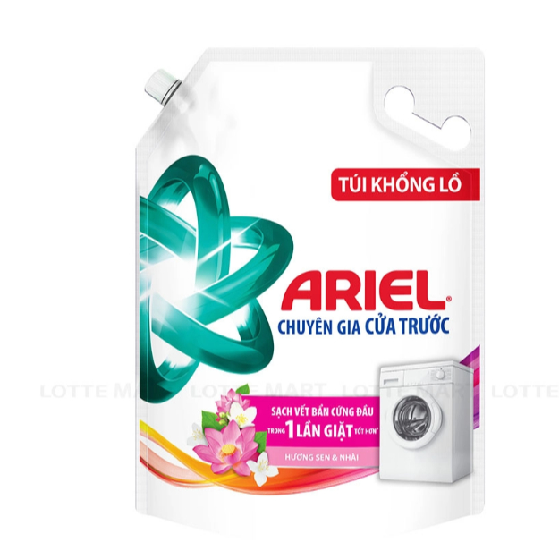 Nước Giặt Ariel Hương Sen Và Nhài Cho Máy Giặt Cửa Trước Túi 3.7kg