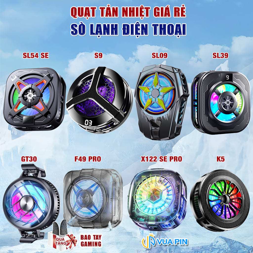 Quạt tản nhiệt điện thoại S2 / K5 / J42 / X12 Plus / X65 / X122 Pro sò lạnh siêu rẻ Led RGB Gaming h