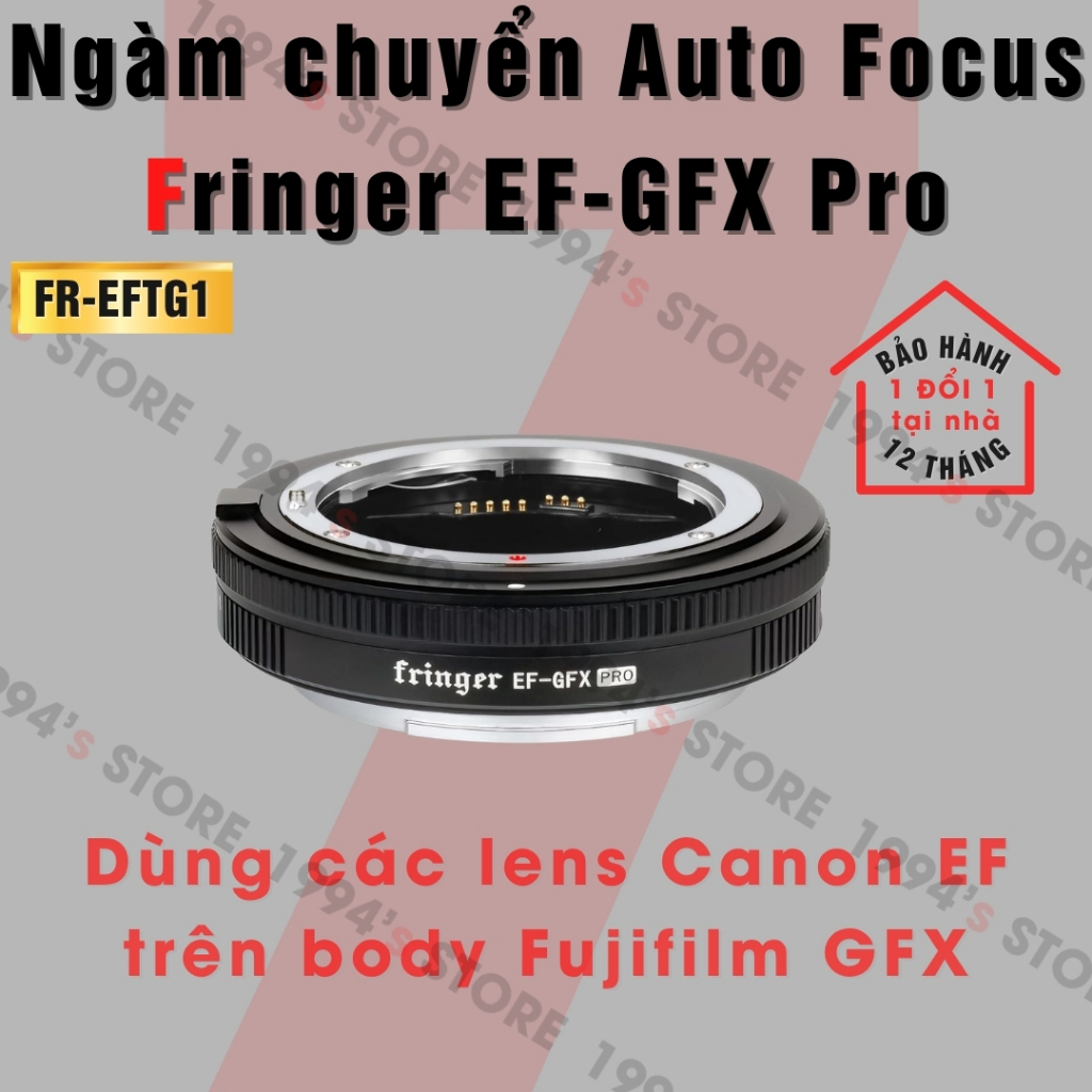 Ngàm chuyển Auto Focus siêu nhanh Fringer EF-GFX Pro, dùng lens ngàm Canon EF/EFs trên máy Fujifilm 