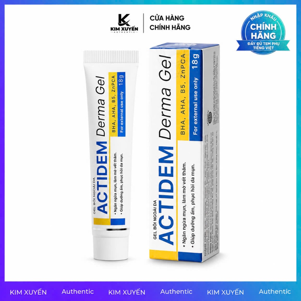 Gel chấm mụn hỗ trợ mờ thâm Actidem Derma Gel 18G