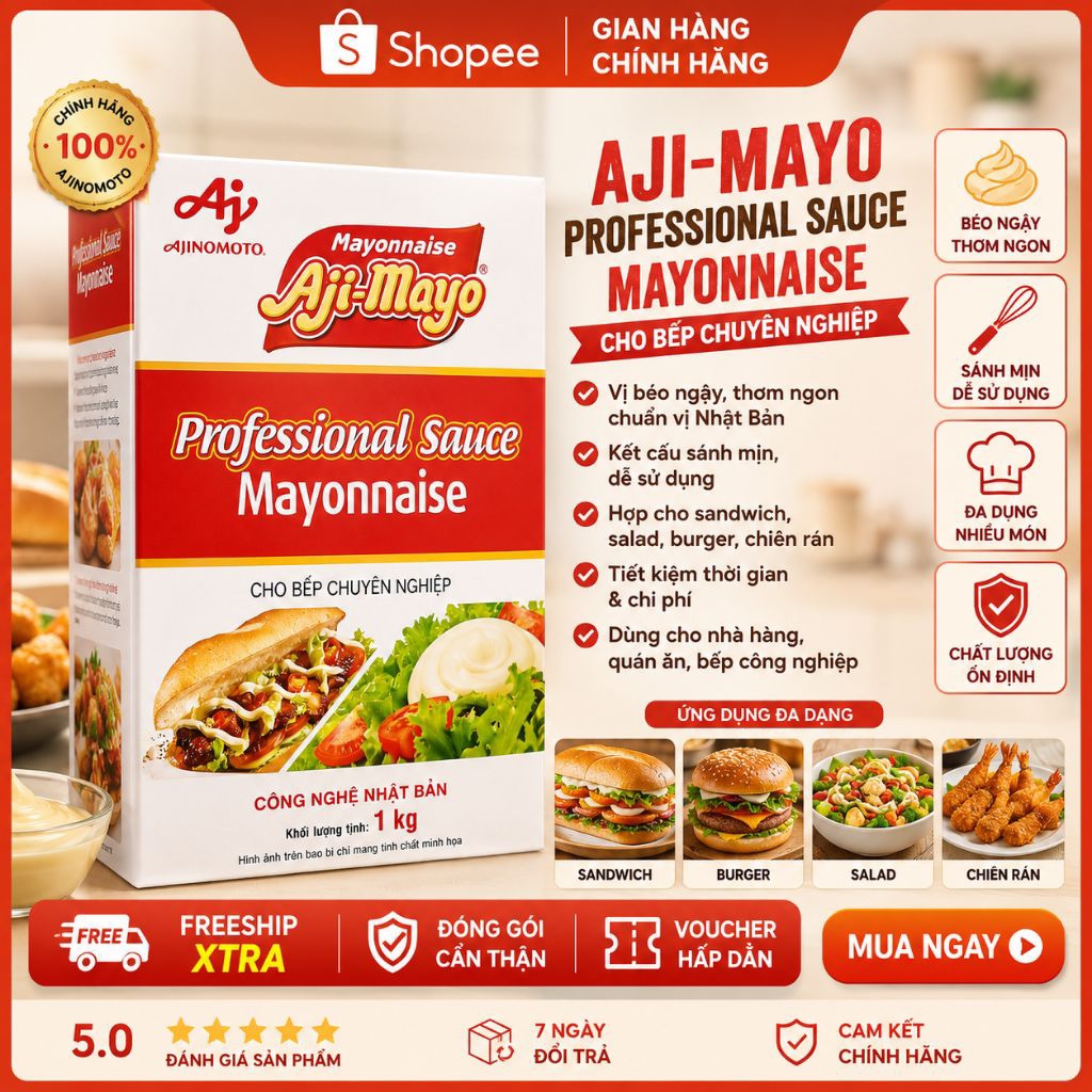 Sốt Mayonnaise Ajimayo hộp 1kg