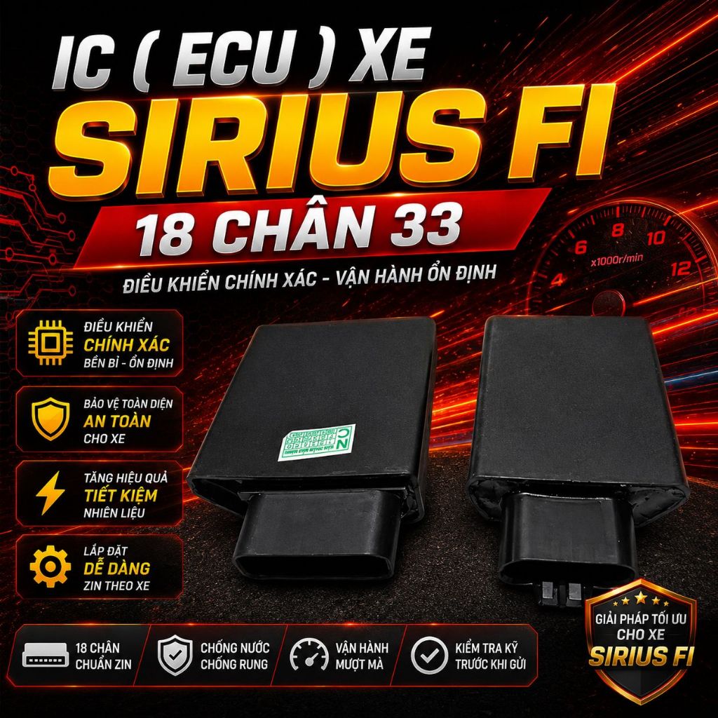 IC ECU Sirius Fi 18 Chân 33 – Bộ Điều Khiển Động Cơ Sirius Fi, Hộp ECU Phun Xăng Điện Tử