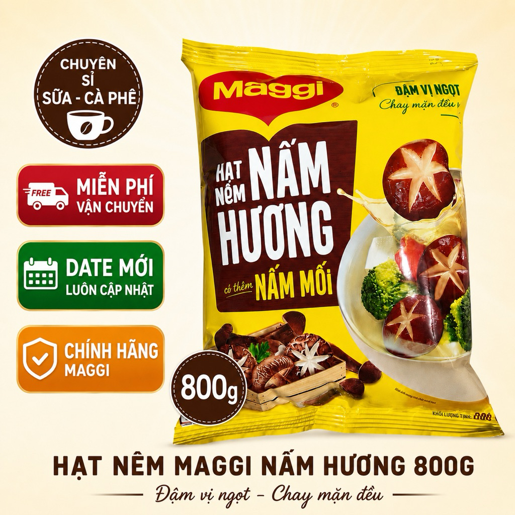 Hạt Nêm Maggi Nấm Hương Cao Cấp 800gram Thơm Ngon (DATE MỚI)