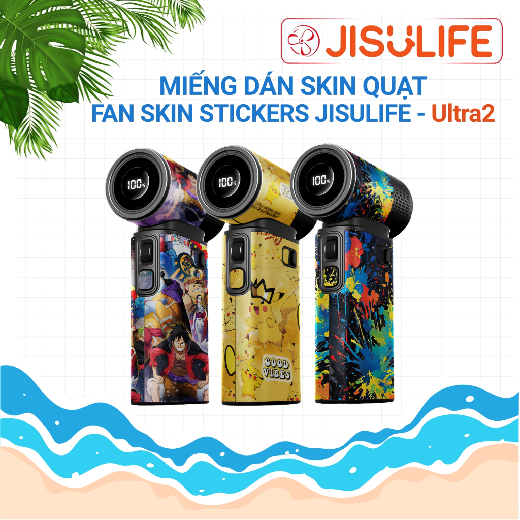 [Mẫu mới] Miếng Dán Skin cho quạt cầm tay cao cấp JISULIFE Ultra2 nhãn dán họa tiết dễ thương