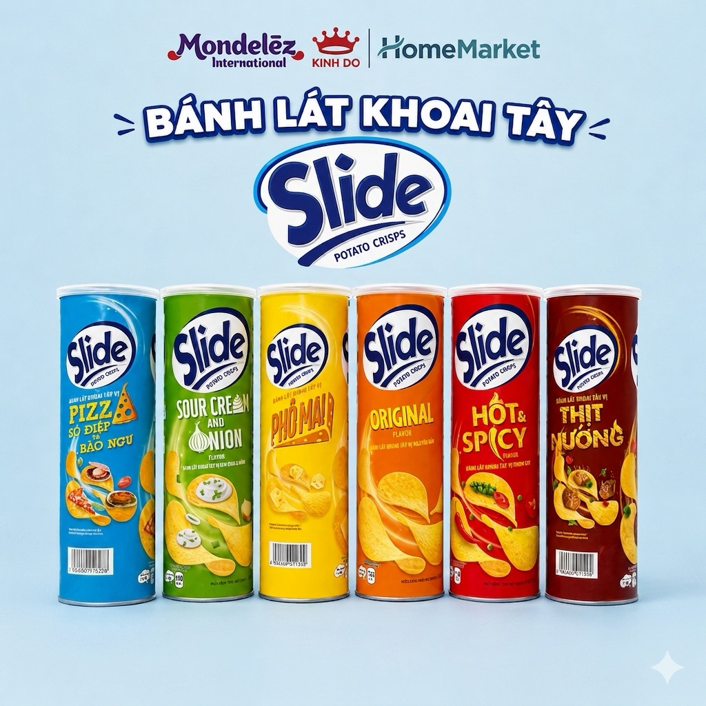 SNACK KHOAI TÂY LON SLIDE NHIỀU VỊ