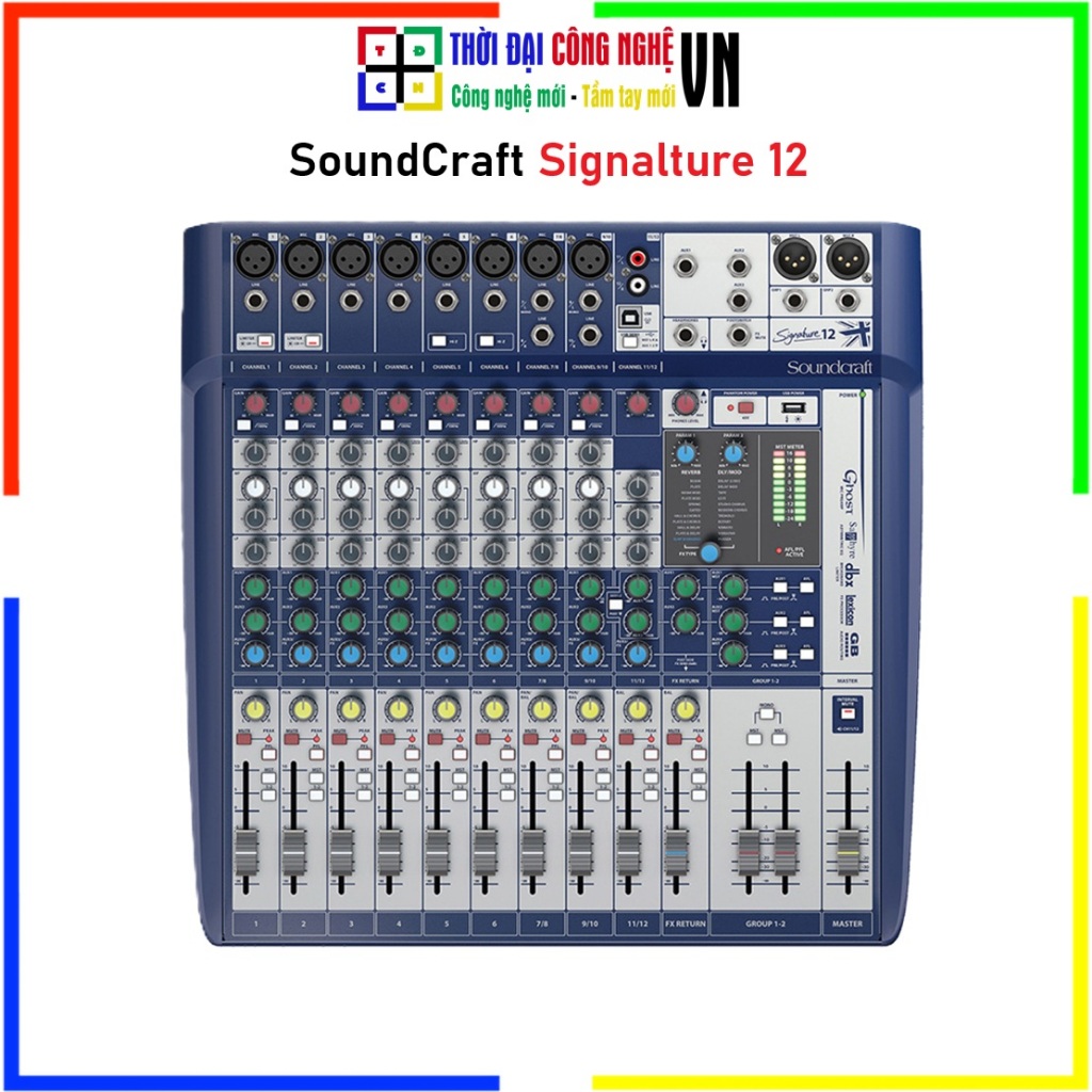 Mixer SoundCraft Signature 12 Chính Hãng - Bàn Trộn Âm Thanh Cao Cấp Cho Sân Khấu, Karaoke - Bảo Hàn