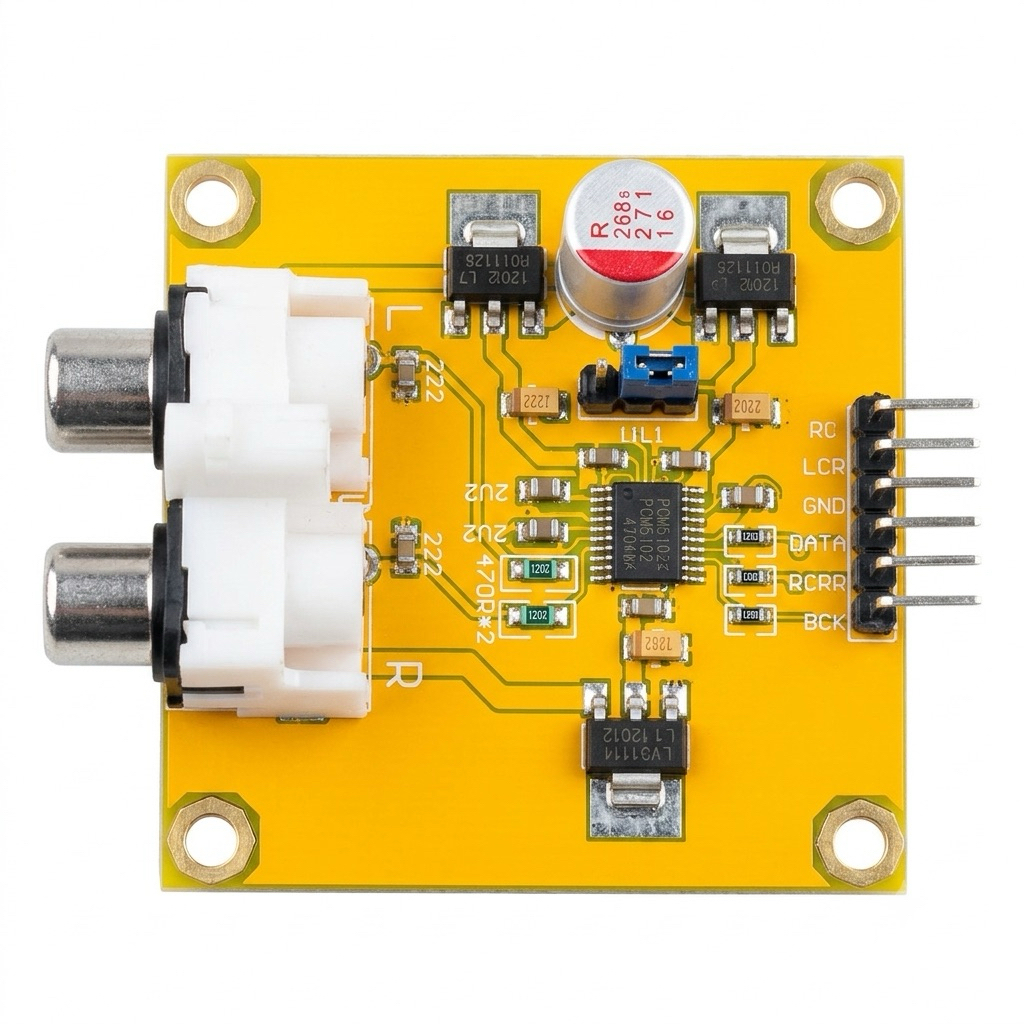 Module Giải Mã Âm Thanh DAC PCM5102 - Hỗ Trợ 32bit/384KHz, SNR 112dB, Đầu Ra RCA Chất Lượng