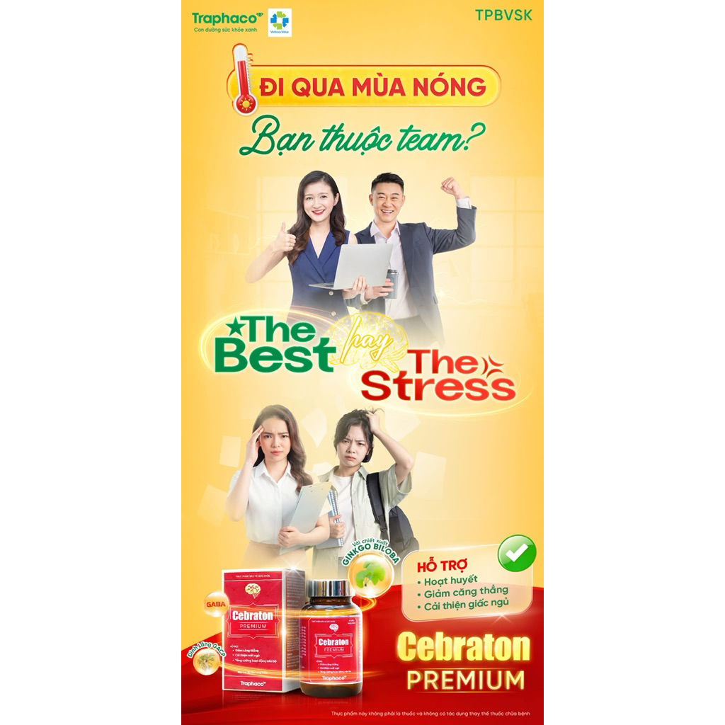 TPBVSK Cebraton Premium -  Viên Uống Bổ Não, Hỗ Trợ Tăng Tập Trung, Giảm Căng Thẳng Đau Đầu Và Cải T