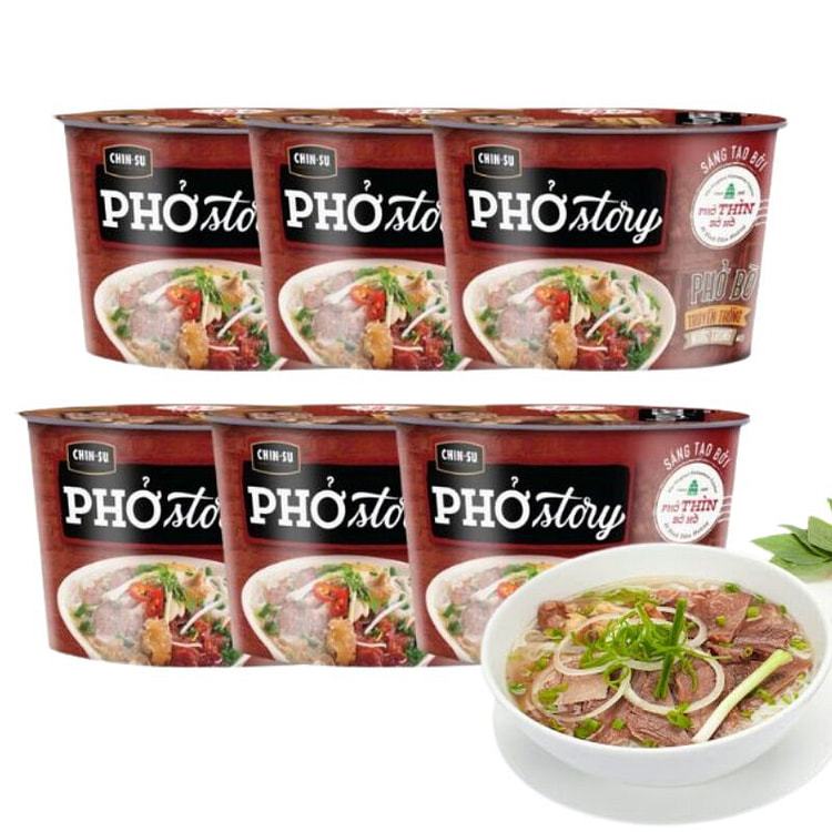 Phở TÔ Story (có thịt thật) hương vị Phở bò, Chinsu thùng 12 tô x 131g
