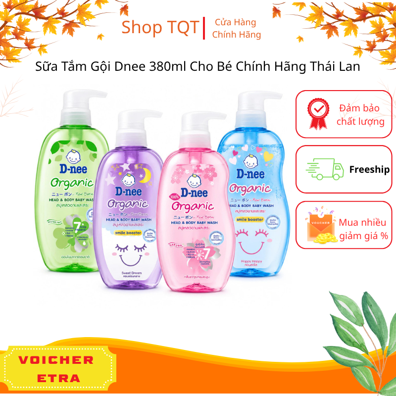 Sữa Tắm Gội Dnee 380ml Cho Bé Chính Hãng Thái Lan Dịu Nhẹ Dnee Organic 380ml