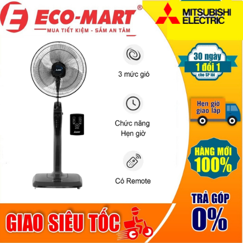 LV16RBCYGY Quạt cây MITSUBISHI LV16-RB-CYGY màu ghi đậm, 47W, Thái Lan