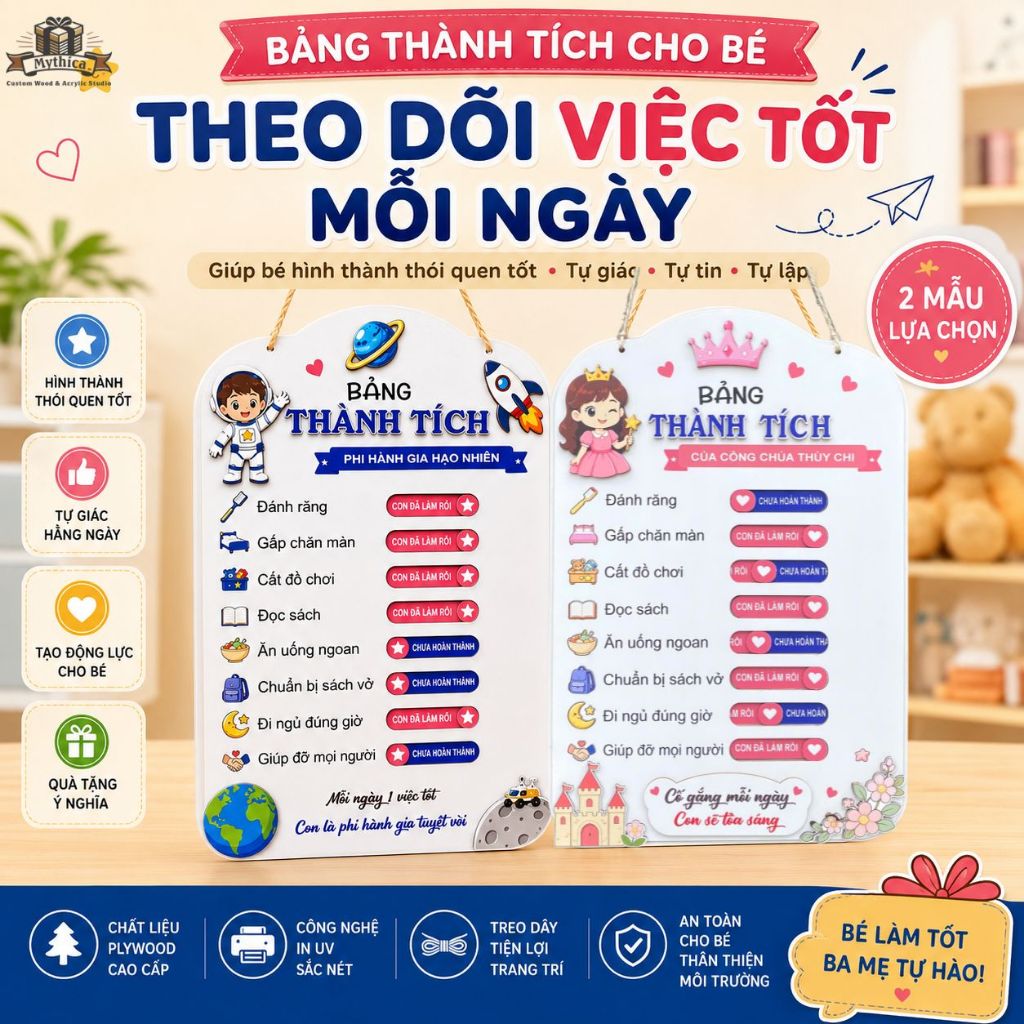 Bảng Thành Tích Việc Nhà Cá Nhân Hóa Tên Bé Bảng Khen Thưởng Cho Bé — ảnh listing minh họa
