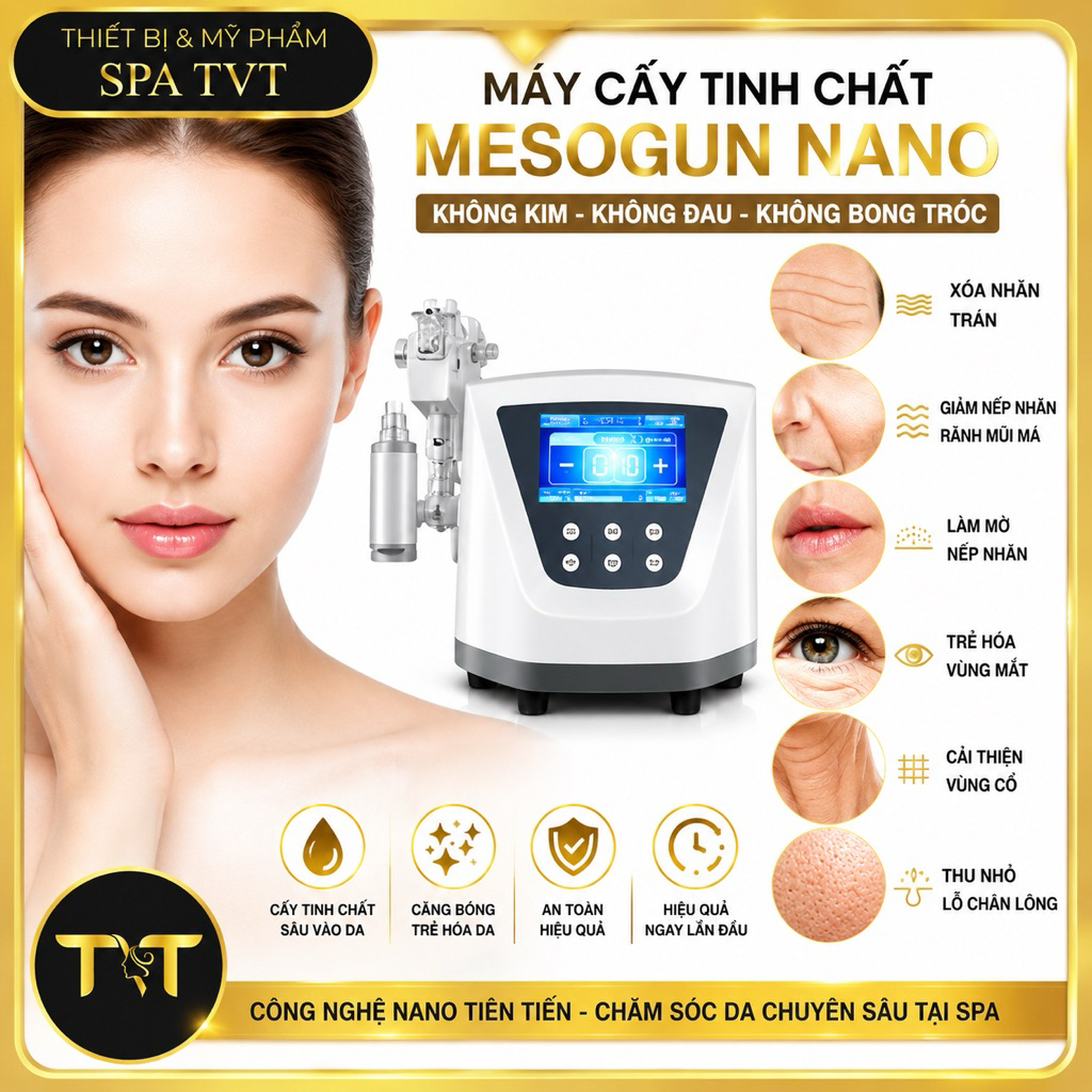 Máy Cấy Tinh Chất Mesogun Nano Không Kim Máy Tiêm Tinh Chất Căng Bóng Da Trẻ Hóa Da Spa Thẩm Mỹ Viện l