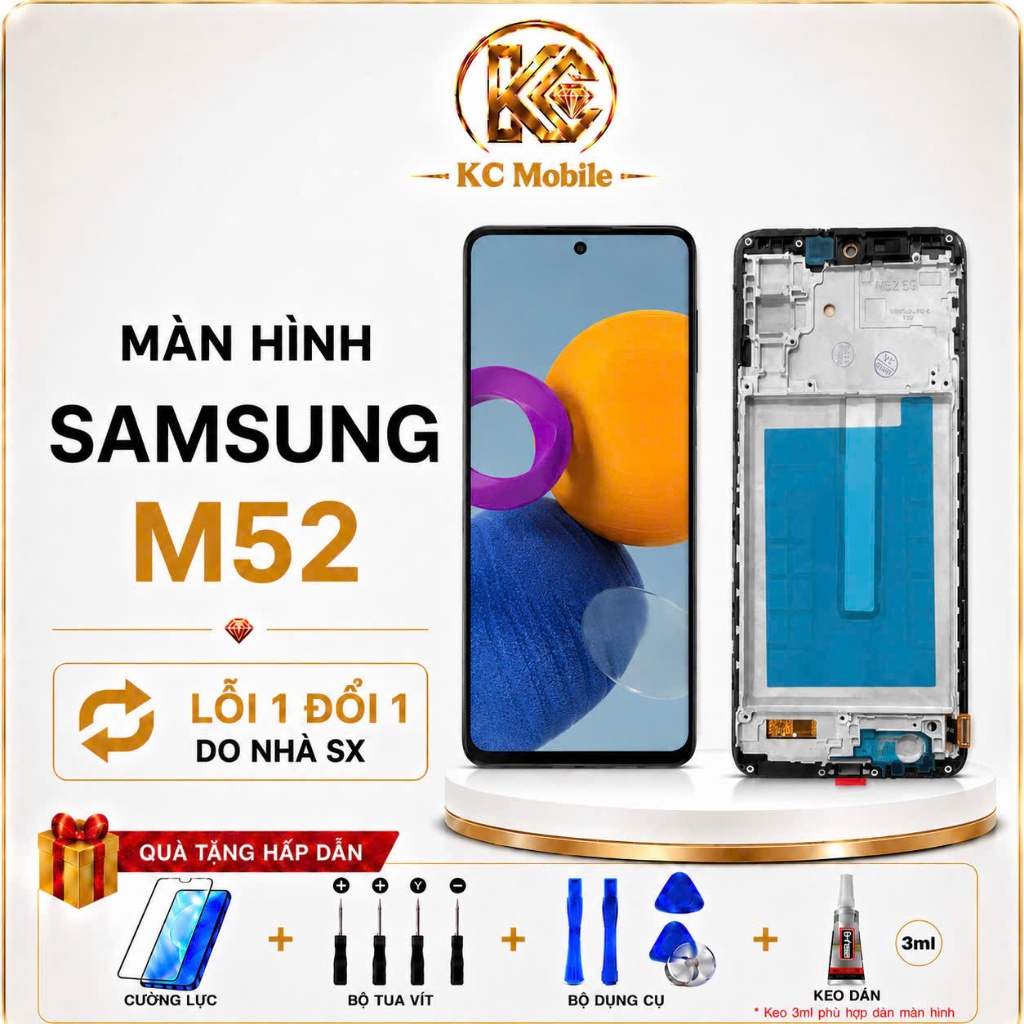 Màn Hình Samsung M52 5G M526B M526 LCD QX OLED 2IC Liền Khung Cảm Ứng Zin Thay Thế