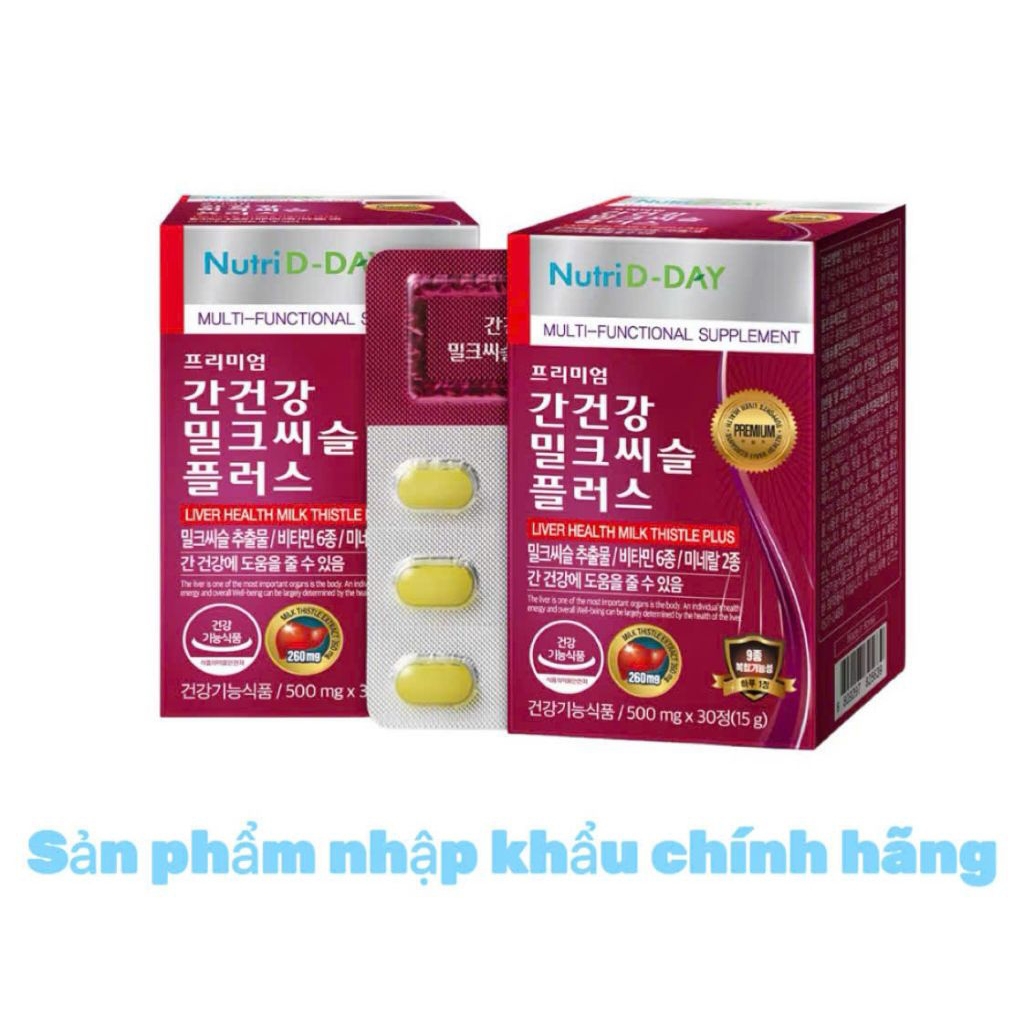 Viên uống Premium Liver Health Milk Thistle H/30v NUTRI D-DAY Hỗ trợ bổ gan