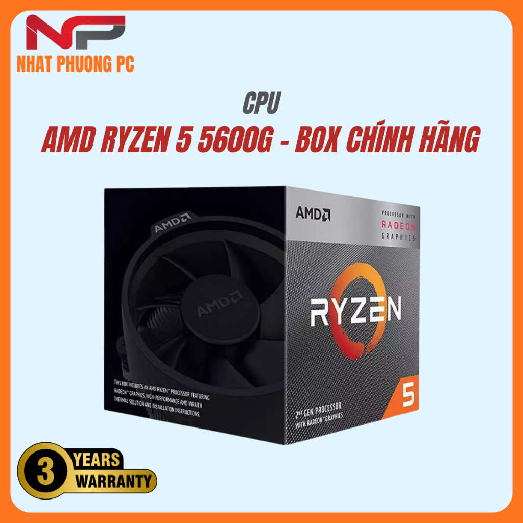 CPU AMD RYZEN 5 5600G BOX CHÍNH HÃNG