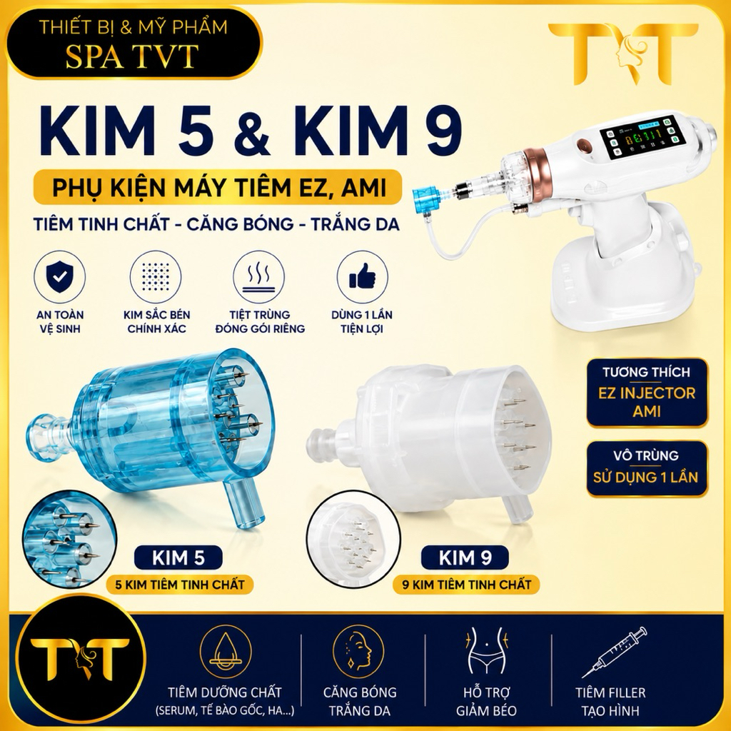 Kim 5 30G, Kim 9 30G/32G/34G, Xi Lanh Cho Máy EZ Injector, AMMI, MJ - Phụ Kiện Máy Tiêm Tinh Chất
