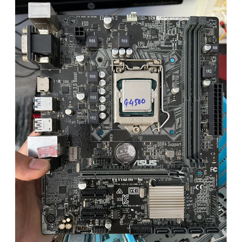 Main Asus H110 M-E kèm chip G4500 hoạt động full chức năng