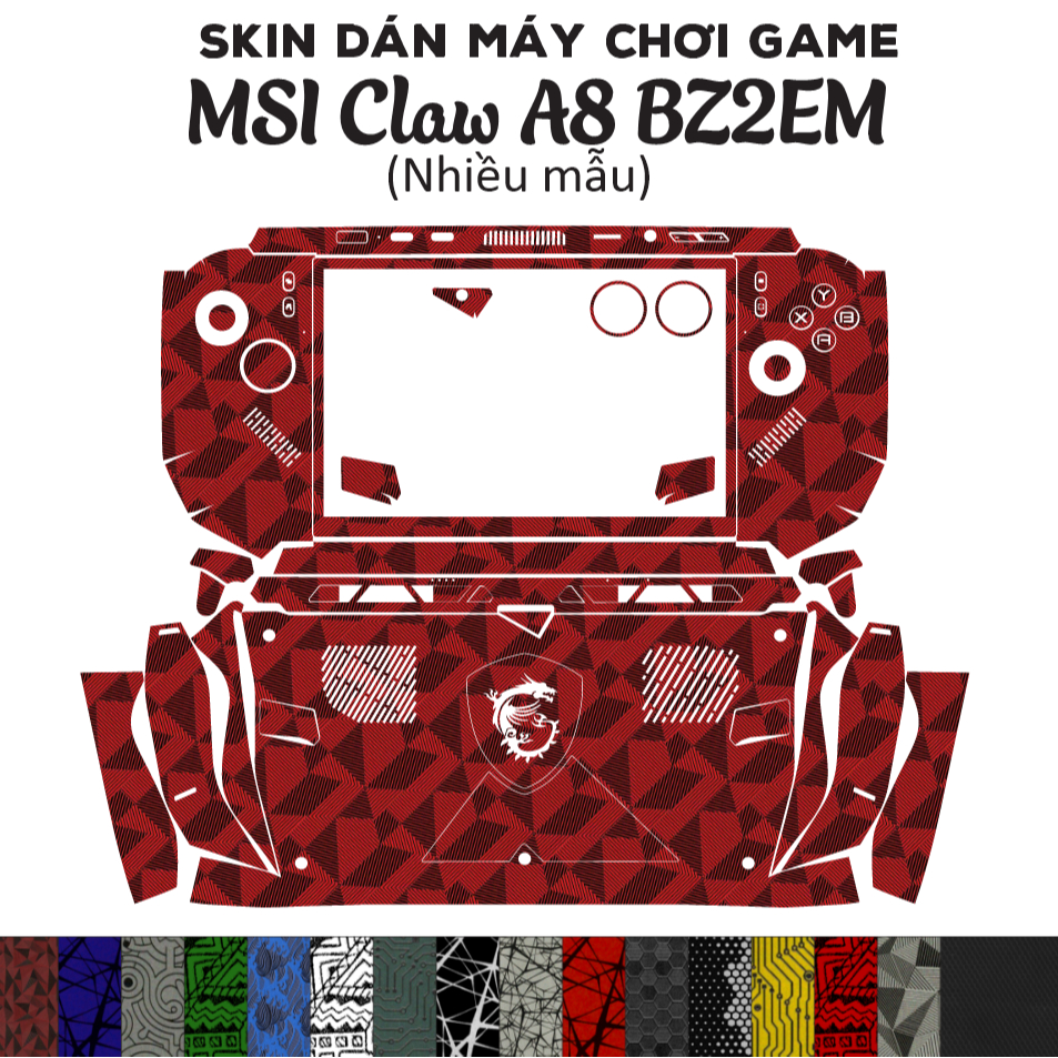 Skin 3M dán MSI Claw A8 BZ2EM (Nhiều mẫu) | Miếng film dán cho máy chơi game MSI Claw A8 PC Handheld