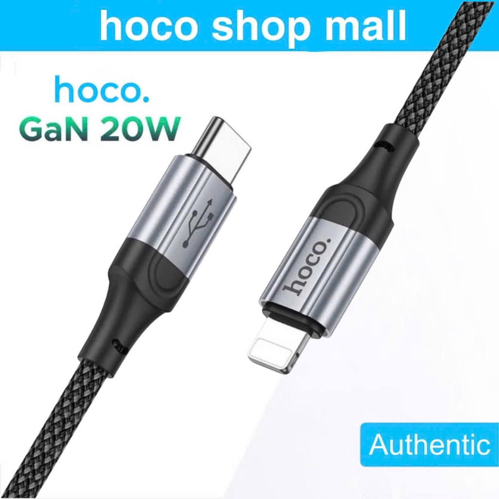 Cáp sạc nhanh 20W dùng cho 14 13 12 11...Hoco Dây bọc dù dài 1m 2m pd27w pd20w