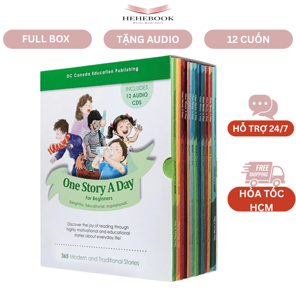 Sách Nhập – One story a day Level 1 – For Beginners ( 12 quyển + Quét mã lấy file Mp3) full hộp đẹp