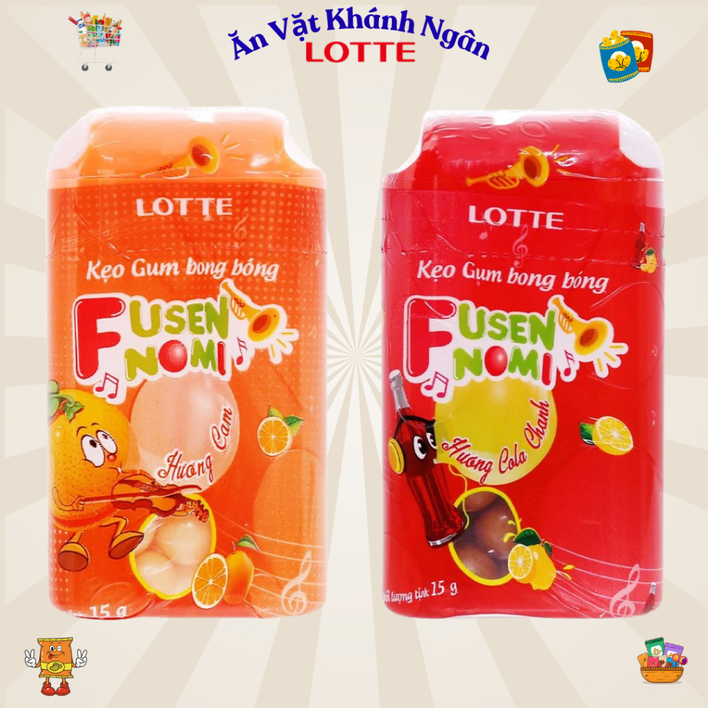 Kẹo Gum Bong Bóng Lotte Fusen Nomi Hũ 13,8g - HÀNG CHÍNH HÃNG