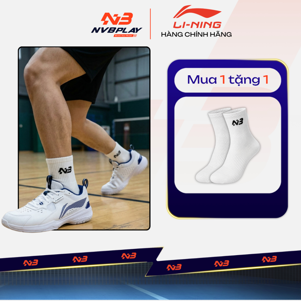 [CHÍNH HÃNG] Giày Thể Thao LiNing P-AYTT001-3 - Trắng Xanh - Giày Cầu Lông Lining
