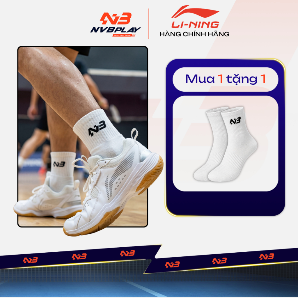 [CHÍNH HÃNG] Giày Thể Thao Unisex LiNing P- AYTT001-5 Trắng - Nhẹ, Êm, Hỗ Trợ Bật Nhảy Tốt
