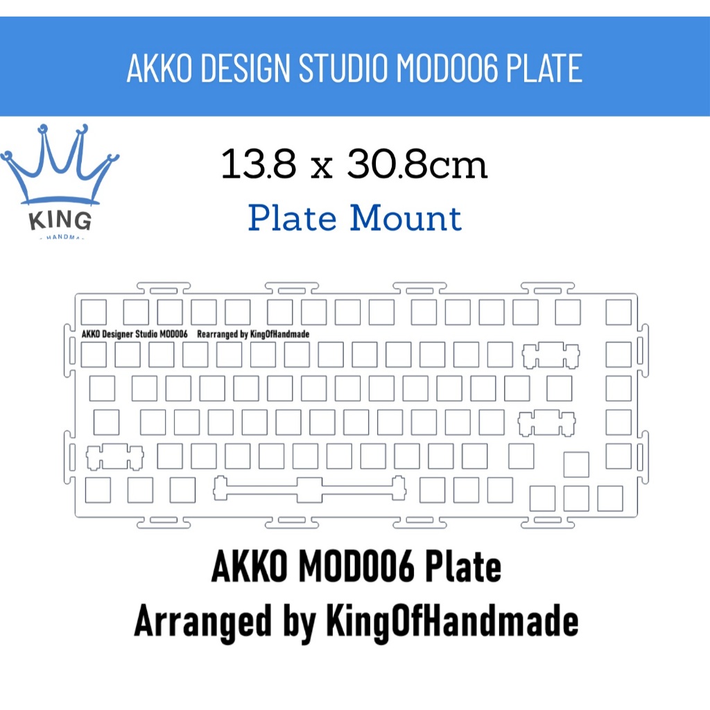 [AKKO Design Studio MOD006 Plate][Arranged Version] Bằng mica trong 1.5mm, 2mm(Mod).