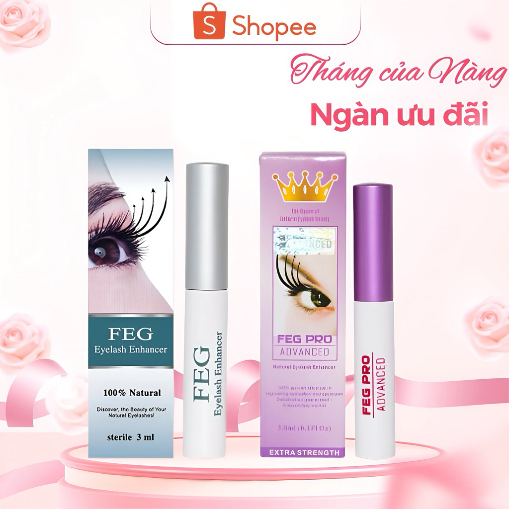 Combo dưỡng mi feg pro 3ml hỗ trợ mi chắc khỏe dài mượt