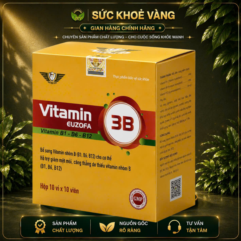 🌿 Vitamin B1 B6 B12 – Bổ sung vitamin nhóm B cho sức khỏe mỗi ngày  Vitamin B1 B6 B12 chứa các vitam