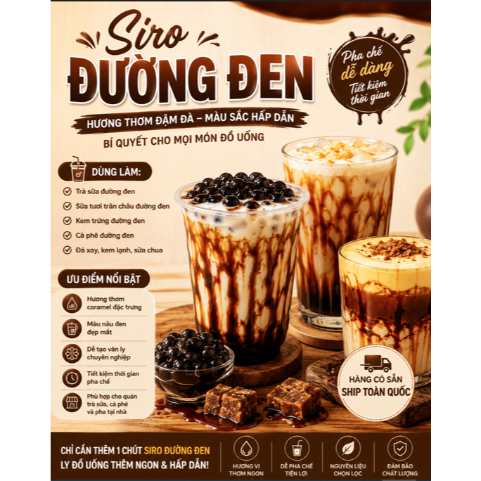 Siro đường đen caramel