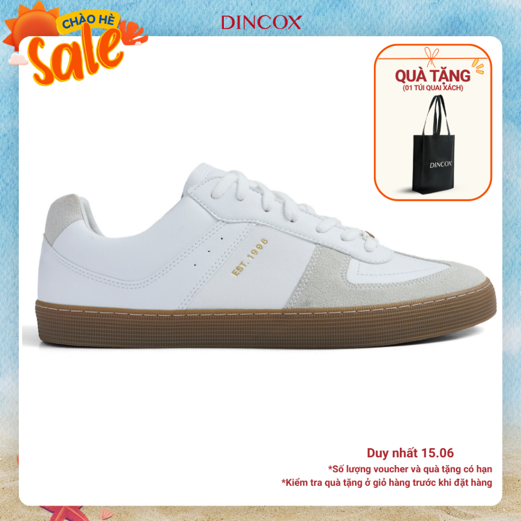 Giày Sneaker Da - GAT Shoes Nam Nữ DC36 White Gum Dincox Shoes