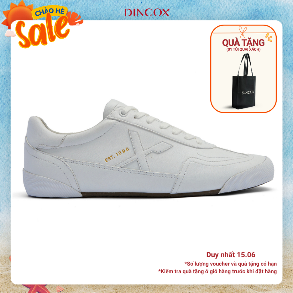 Giày Sneaker Da Nam Nữ Dincox DC47 WHITE Shoes Đế Bằng, Bền Và Nhẹ Hơn- Da Dincox Thời Thượng