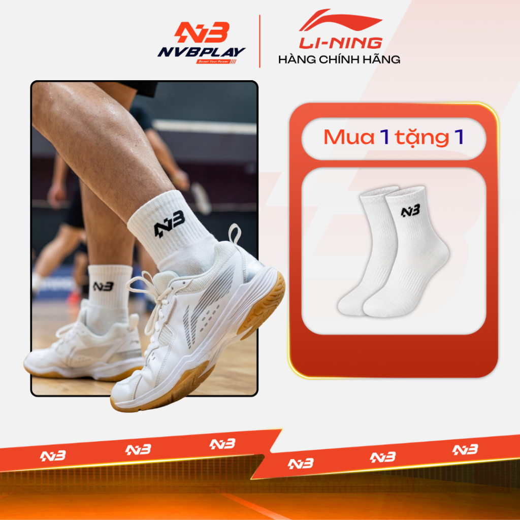 Giày Thể Thao LiNing AYTT001-5 Trắng - Nhẹ, Êm, Bám Chân - Hàng Chính Hãng