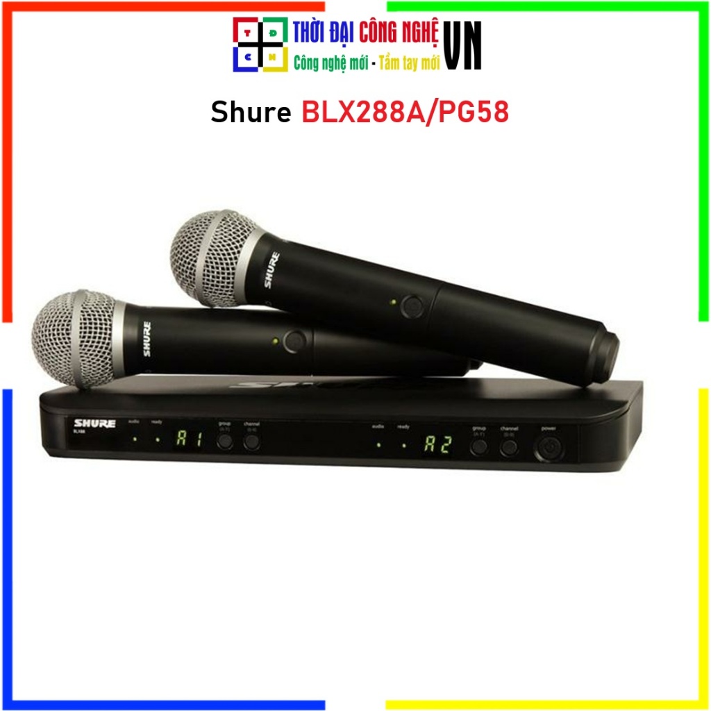 Micro Karaoke Không Dây Shure BLX288A/PG58 Cao Cấp - Hàng Chính Hãng Bảo Hành 12 Tháng Thời Đại Công