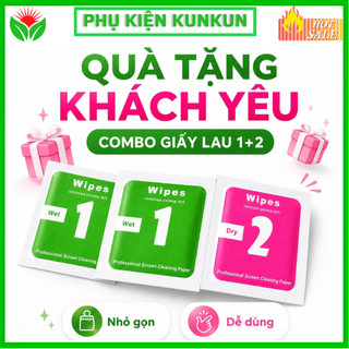 [QUÀ TẶNG GIẤY LAU] Khăn lau 1 và 2 mếng lau vệ sinh màn hình điện thoại - Vip 1