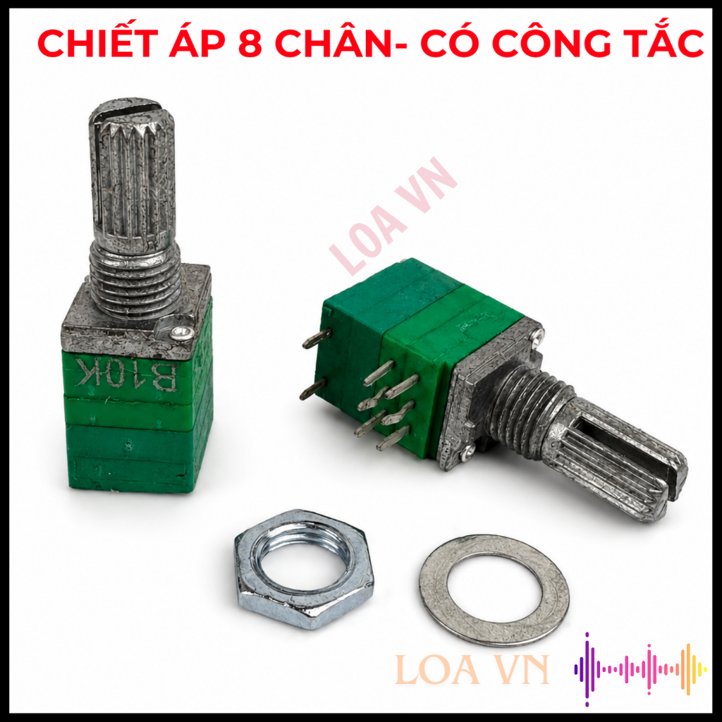 Biến Trở RK097 8 Chân 50K/B50K Chiết Áp Đôi Stereo Volume Âm Thanh Chất Lượng Cao Từ LOA VN
