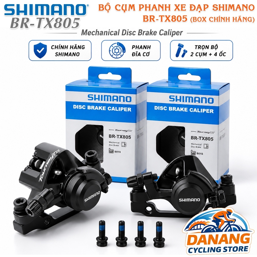 Bộ Cụm Phanh Thắng Đĩa Cơ Xe Đạp SHIMANO BR TX805 Cho MTB/Touring – Full Box Chính Hãng