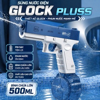 Glock súng nước dung tích lớn, Súng Nước Điện Tự Động 2025 – Kèm Pin Sạc, Đồ Chơi Mùa Hè Cực Hot