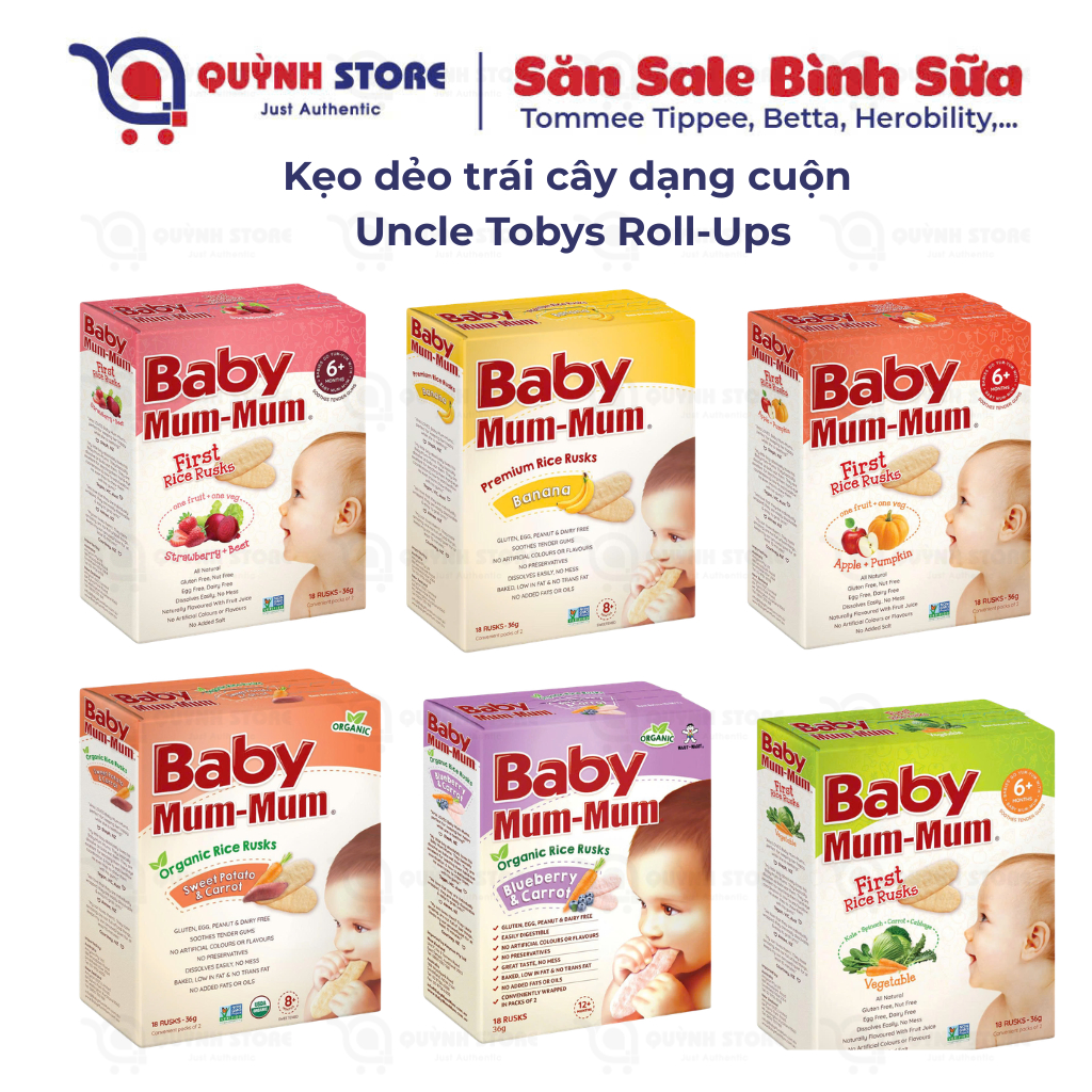 Bánh gạo ăn dặm hữu cơ Baby Mum-Mum (Úc)