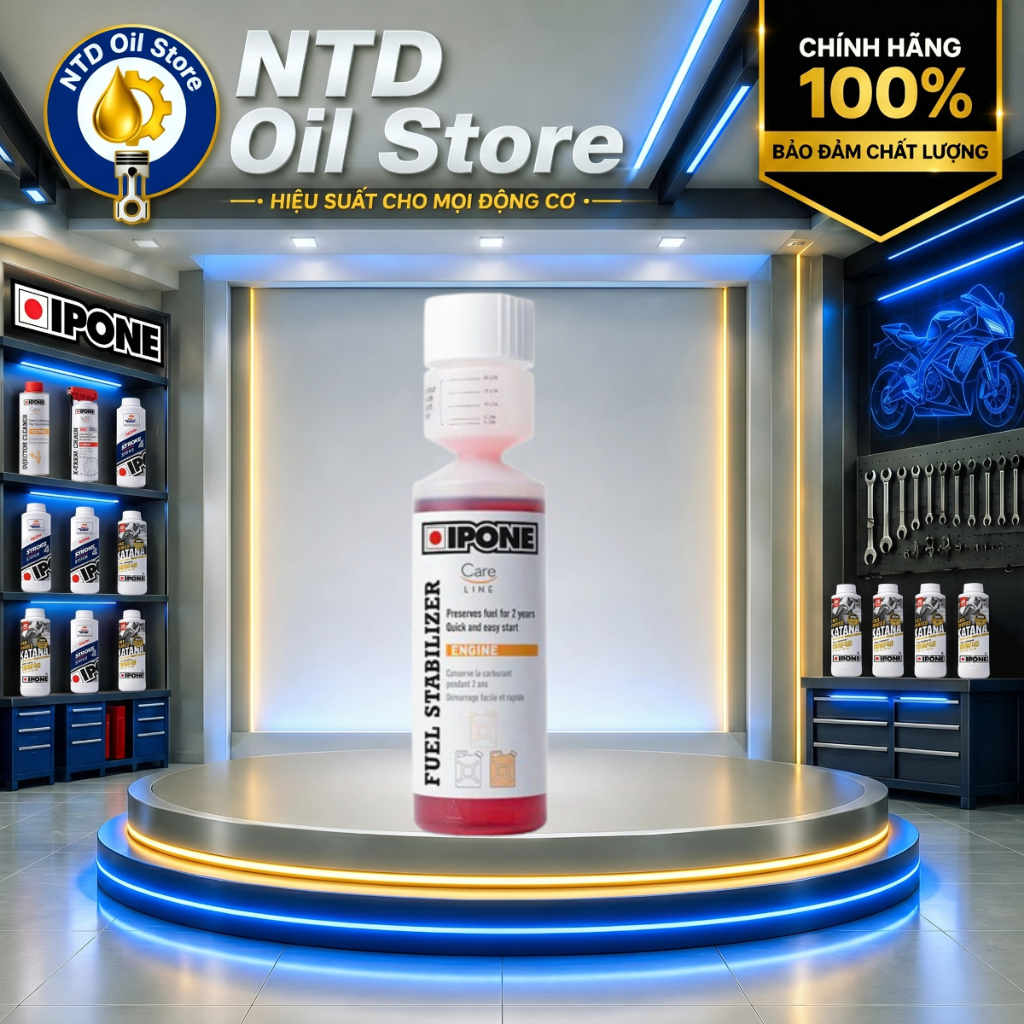 Phụ gia ổn định xăng E10 - IPONE FUEL STABILIZER 250ML -