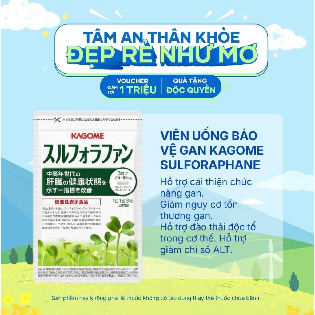 TPBVSK Kagome Sulforaphane hỗ trợ gan của Nhật