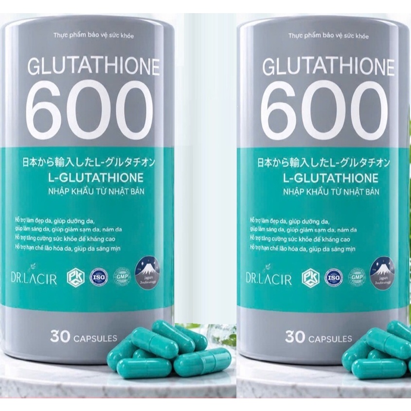 GLUTATHIONE 600 mg DR.LACIR, viên uống trắng sáng da mờ nám tàn nhang [glutathion 600mg drlacir]