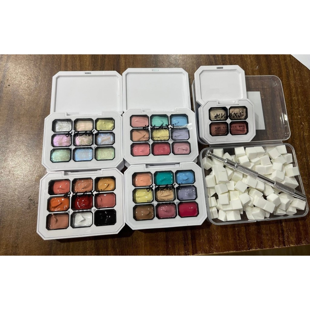 Set 9 màu gel dặm ombre, gel dặm , chất gel dặm ombre siêu mịn, siêu mướt làm nails (Huaxi)